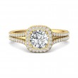 FlyerFit® 18K Yellow Gold Split Shank Engagement Ring