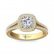 FlyerFit® 18K Yellow Gold Split Shank Engagement Ring