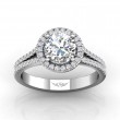 FlyerFit® 14K White Gold Split Shank Engagement Ring