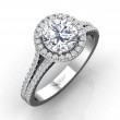 FlyerFit® 14K White Gold Split Shank Engagement Ring