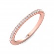 FlyerFit® 18K Pink Gold Micropave Cutdown Wedding Band