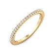 FlyerFit® 18K Yellow Gold Micropave Cutdown Wedding Band