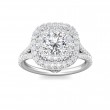 FlyerFit® 14K White Gold Micropave Halo Engagement Ring