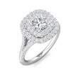 FlyerFit® 14K White Gold Micropave Halo Engagement Ring