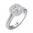 FlyerFit® 14K White Gold Split Shank Engagement Ring