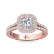 FlyerFit® 18K Pink Gold Split Shank Engagement Ring