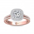 FlyerFit® 18K Pink Gold Shank And White Gold Top Split Shank Engagement Ring