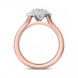 FlyerFit® 18K Pink Gold Shank And White Gold Top Split Shank Engagement Ring