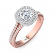 FlyerFit® 18K Pink Gold Shank And White Gold Top Split Shank Engagement Ring