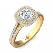 FlyerFit® 18K Yellow Gold Split Shank Engagement Ring