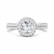 FlyerFit® 14K White Gold Micropave Halo Engagement Ring