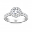 FlyerFit® 14K White Gold Micropave Halo Engagement Ring