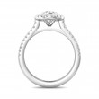 FlyerFit® 14K White Gold Micropave Halo Engagement Ring