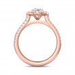 FlyerFit® 14K Pink Gold Micropave Halo Engagement Ring