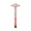 FlyerFit® 14K Pink Gold Micropave Halo Engagement Ring