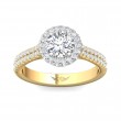 FlyerFit® 14K Yellow and 14K White Gold Micropave Halo Engagement Ring