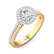 FlyerFit® 14K Yellow and 14K White Gold Micropave Halo Engagement Ring