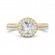 FlyerFit® 18K Yellow Gold Micropave Halo Engagement Ring