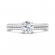 FlyerFit® 14K White Gold Micropave Engagement Ring