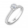 FlyerFit® 14K White Gold Micropave Engagement Ring