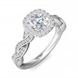 FlyerFit® Platinum Split Shank Engagement Ring