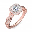 FlyerFit® 14K Pink Gold Split Shank Engagement Ring