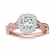 FlyerFit® 18K Pink Gold Shank And White Gold Top Split Shank Engagement Ring