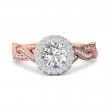 FlyerFit® 14K Pink Gold Shank And White Gold Top Split Shank Engagement Ring