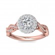 FlyerFit® 14K Pink Gold Shank And White Gold Top Split Shank Engagement Ring