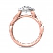 FlyerFit® 14K Pink Gold Shank And White Gold Top Split Shank Engagement Ring