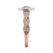 FlyerFit® 14K Pink Gold Shank And White Gold Top Split Shank Engagement Ring