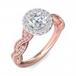 FlyerFit® 14K Pink Gold Shank And White Gold Top Split Shank Engagement Ring