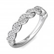 FlyerFit® 14K White Gold Micropave Bead Set Wedding Band