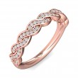 FlyerFit® 14K Pink Gold Micropave Bead Set Wedding Band