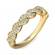 FlyerFit® 18K Yellow Gold Micropave Bead Set Wedding Band