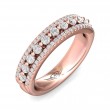 FlyerFit® 18K Pink Gold Micropave Cutdown Wedding Band