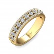 FlyerFit® 14K Yellow Gold Micropave Cutdown Wedding Band