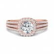 FlyerFit® 14K Pink Gold Split Shank Engagement Ring