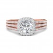 FlyerFit® 18K Pink Gold Shank And White Gold Top Split Shank Engagement Ring