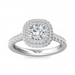 FlyerFit® Platinum Micropave Halo Engagement Ring