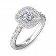 FlyerFit® Platinum Micropave Halo Engagement Ring