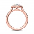 FlyerFit® 18K Pink Gold Micropave Halo Engagement Ring