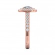 FlyerFit® 18K Pink Gold Micropave Halo Engagement Ring