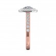 FlyerFit® 18K Pink Gold Shank And White Gold Top Micropave Halo Engagement Ring