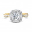 FlyerFit® 14K Yellow and 14K White Gold Micropave Halo Engagement Ring