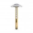 FlyerFit® 14K Yellow and 14K White Gold Micropave Halo Engagement Ring