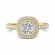 FlyerFit® 14K Yellow Gold Micropave Halo Engagement Ring