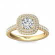 FlyerFit® 14K Yellow Gold Micropave Halo Engagement Ring