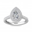 FlyerFit® 14K White Gold Micropave Halo Engagement Ring