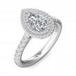 FlyerFit® 14K White Gold Micropave Halo Engagement Ring